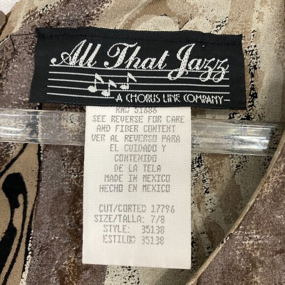 Vintage All that Jazz Brown Gray Abstract Artsy Soft Rayon Midi Dress Medium - Picture 2 of 13